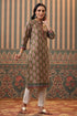 Women Green Ethnic Motifs Printed Cotton Straight Kurta
